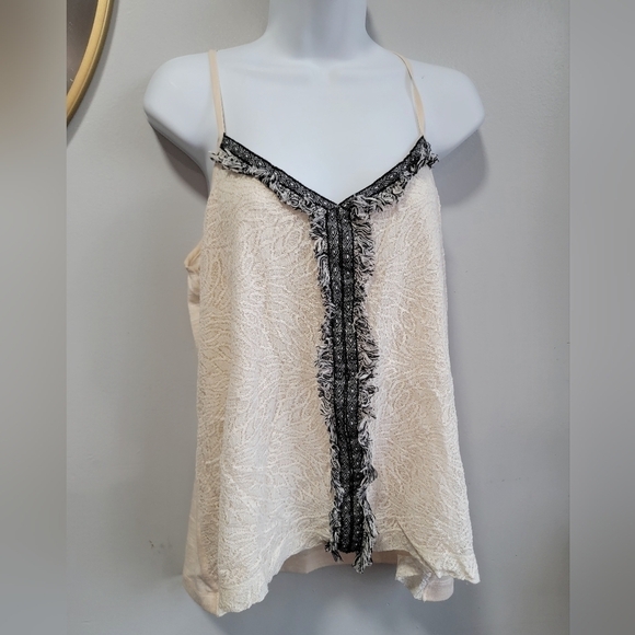 Anthropologie Akemi- Kin Cross roads top tank off- white and black M - Picture 1 of 6